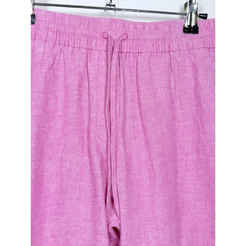 J.Crew Pink Linen‎ Blend Pants Drawstring Beach Coastal Old Money Preppy Size 6
